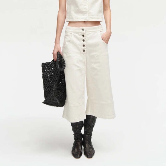 Rachel Comey Fidenza White Wide Leg Culotte PantsSize 2